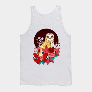 Owl Floral Eclipse Tank Top